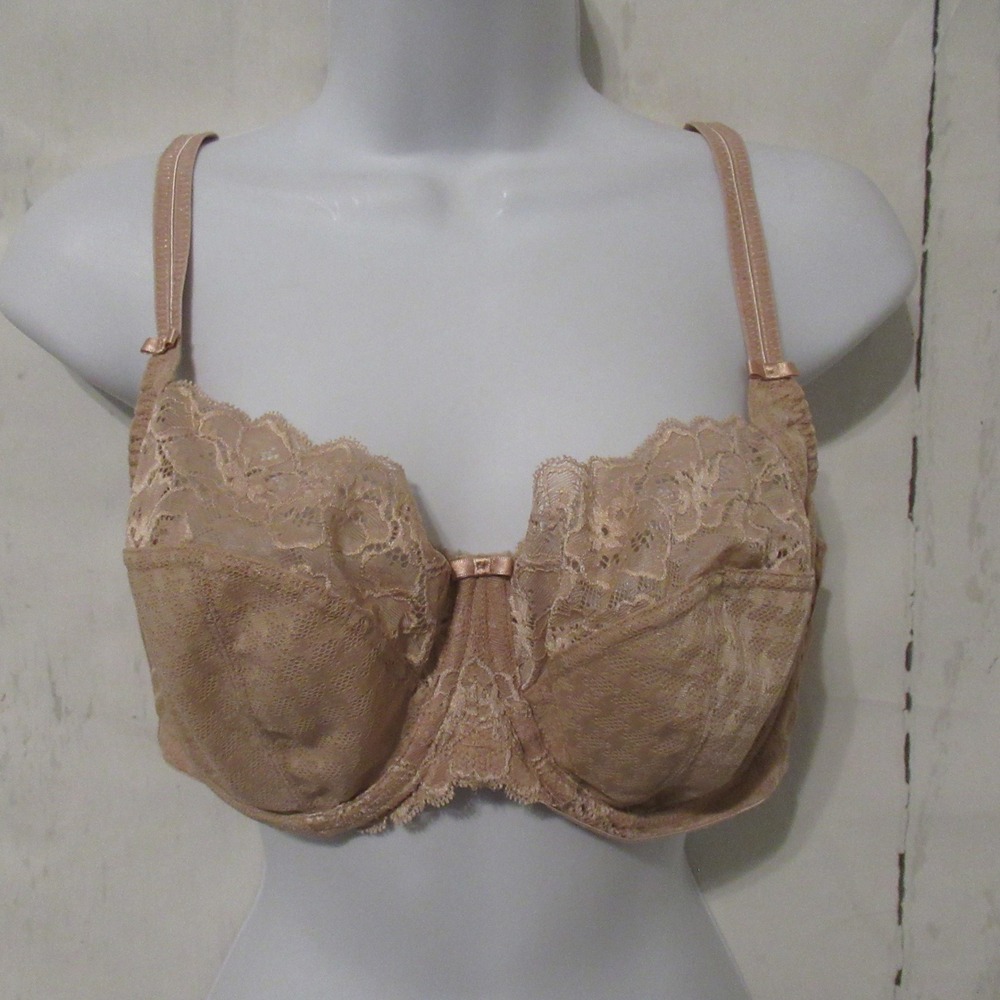 Panache Bra 38DD Beige Tan Envy Lace Underwire Back Closure
